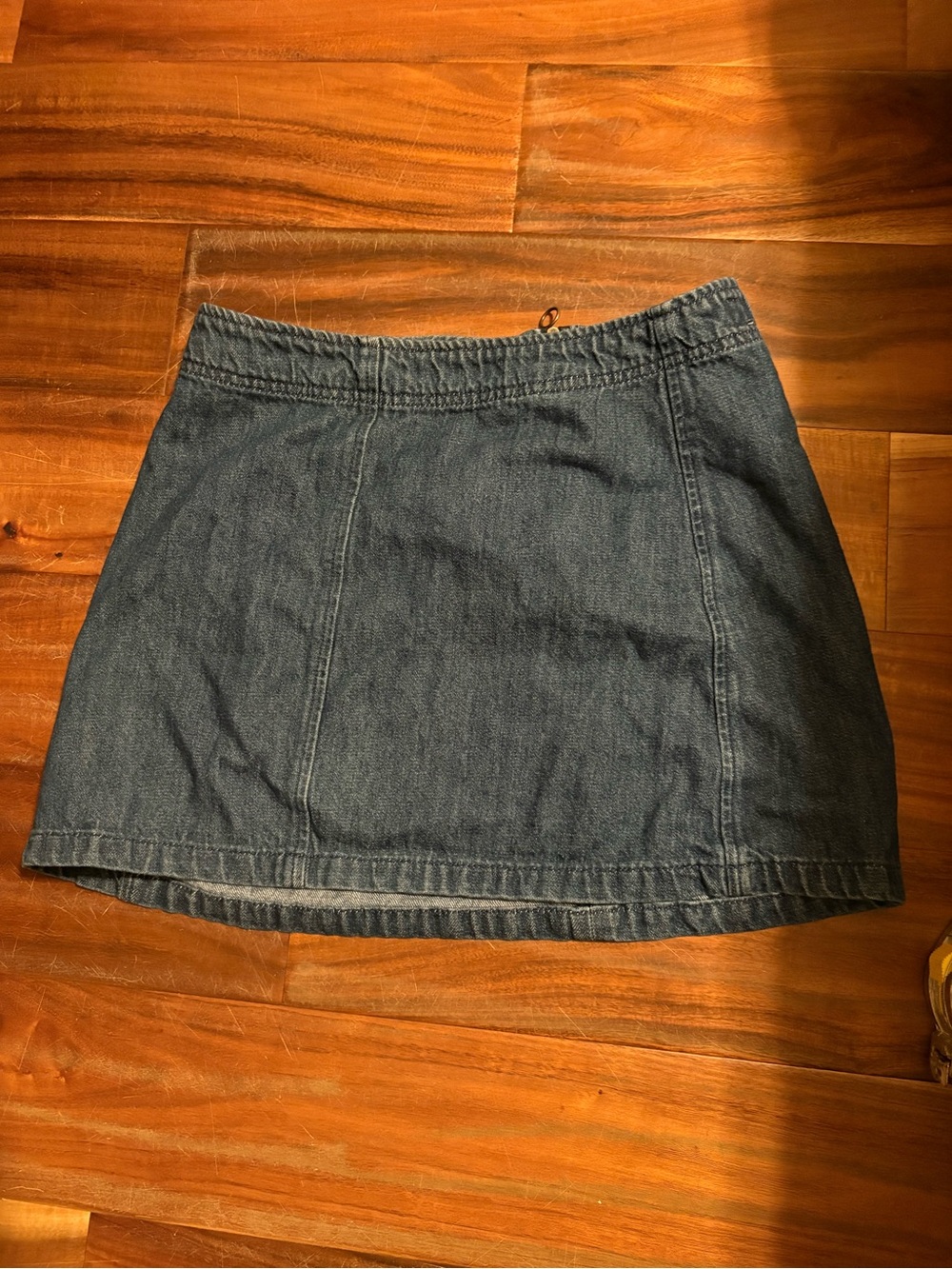 Melville Denim Mini Skirt 27 Blue A-Line Ring Pull Zipper 100% Cotton (1258)